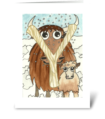 Y for Yak greeting card