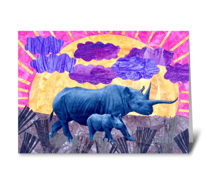 Rhino Baby greeting card
