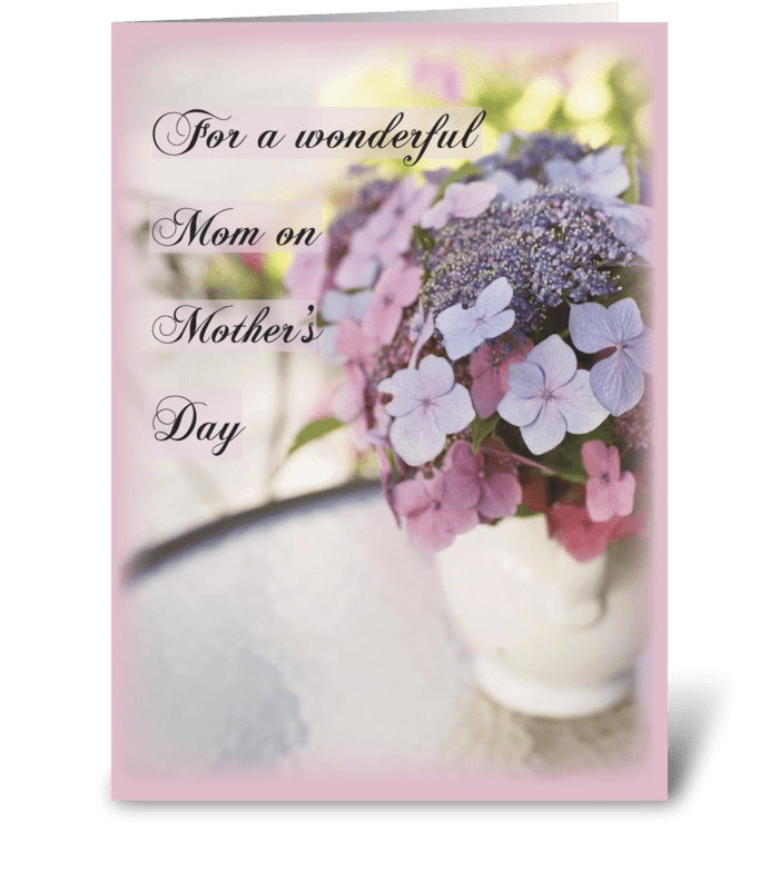 Mother's Day Flowers on Table greeting card