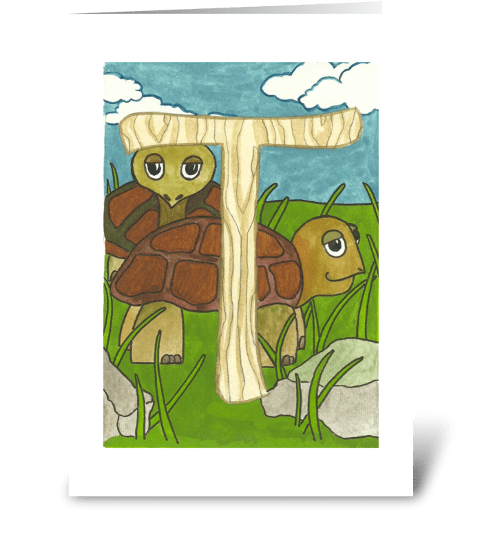 T for Turtle greeting card