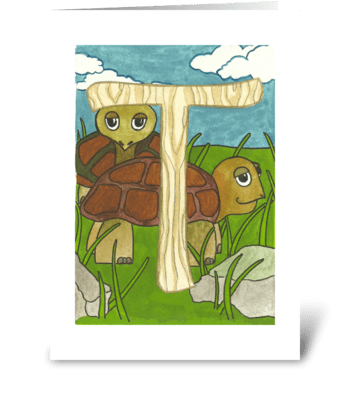 T for Turtle greeting card