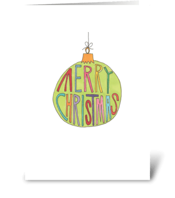 merry christmas ornament greeting card