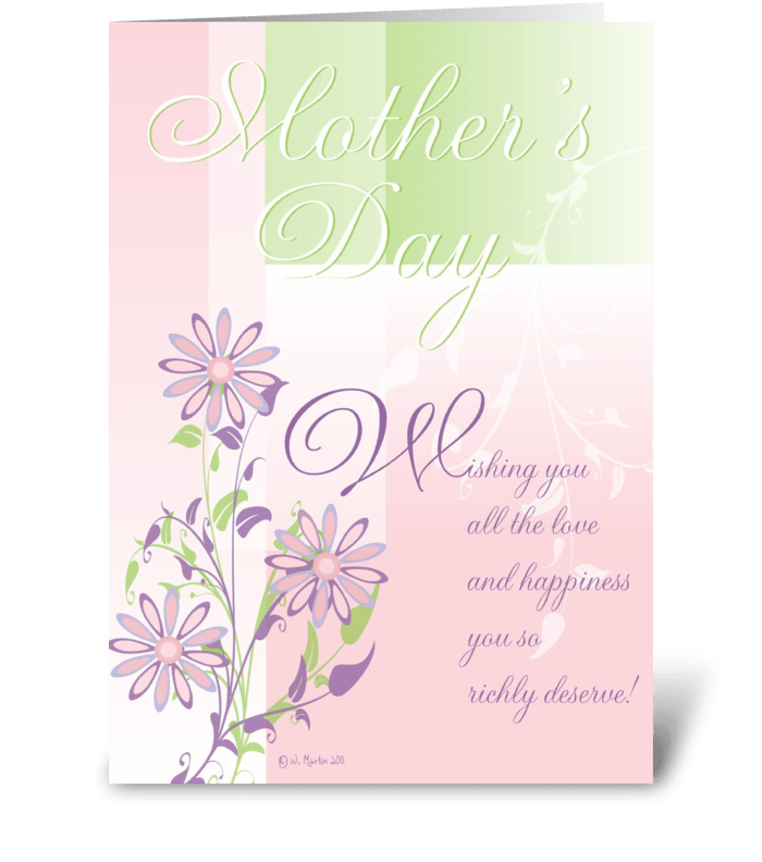 Pastels and Flowers Mother's Day Card greeting card