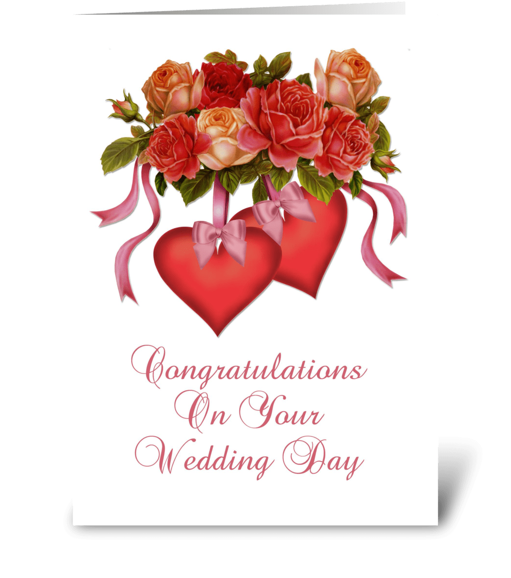 Hearts & Flowers Wedding Congratulations - Send this greeting card designed by Starstock ...