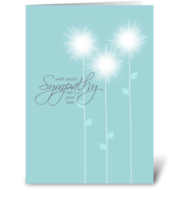 With Much Sympathy - Soft Flowers greeting card