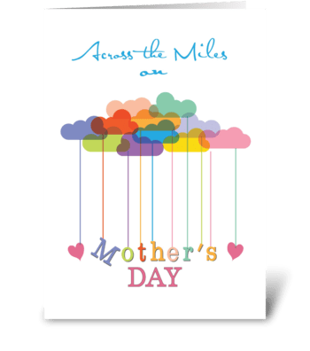 Across the Miles, Cute Mother's Day Rain greeting card