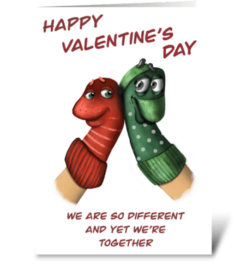 Socks in love greeting card