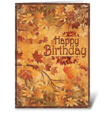 Autumn Birthday greeting card