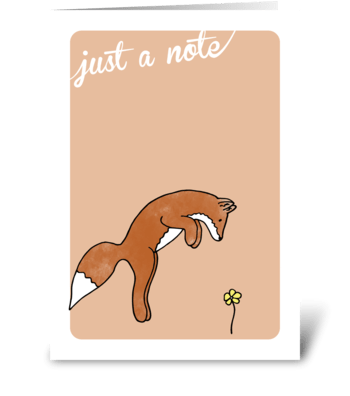 just a note from a fox greeting card