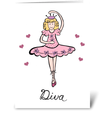 Diva Ballerina greeting card