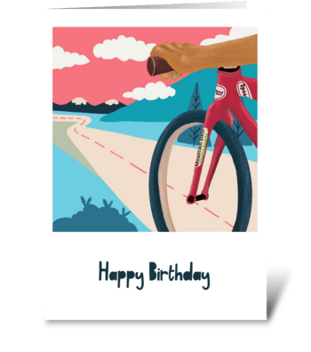 Happy Birthday, Biker greeting card