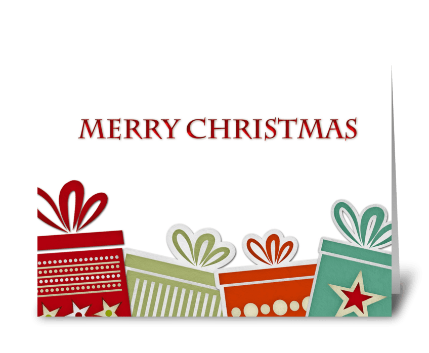 Christmas Gifts, Merry Christmas greeting card