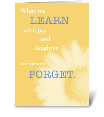 Learn with Joy, Daisy in Yellow greeting card