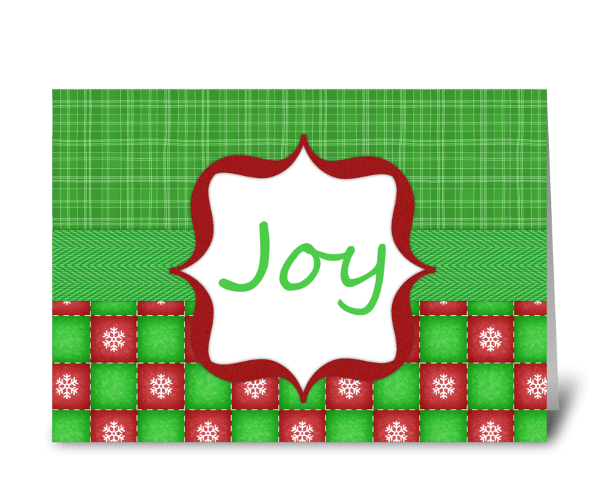 Red & Green "Joy" Holiday Greeting greeting card