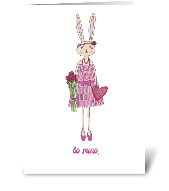 Be Mine Bunny greeting card