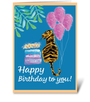 Happy Birthday Tiger greeting card