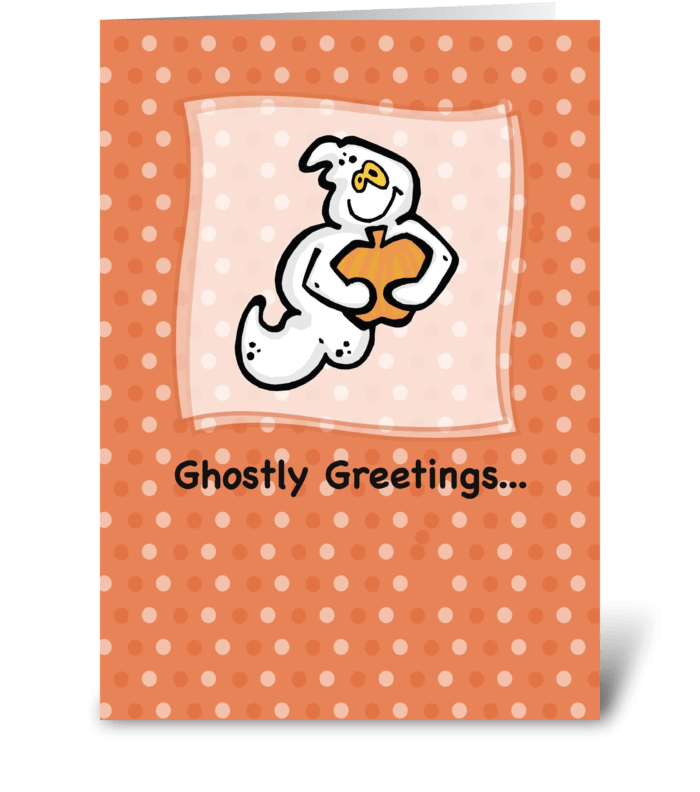 Ghostly Greetings, Halloween greeting card