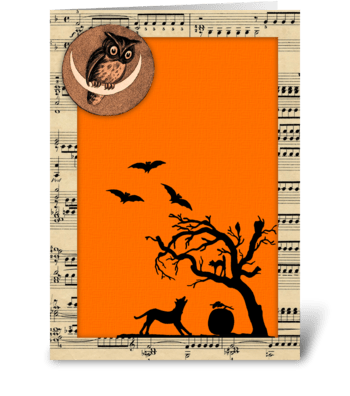 Vintage Themed Halloween Greeting greeting card