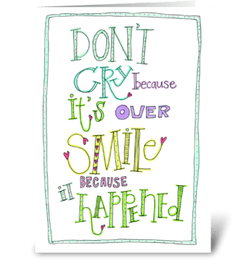 don't cry greeting card