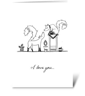 Foxes in love greeting card