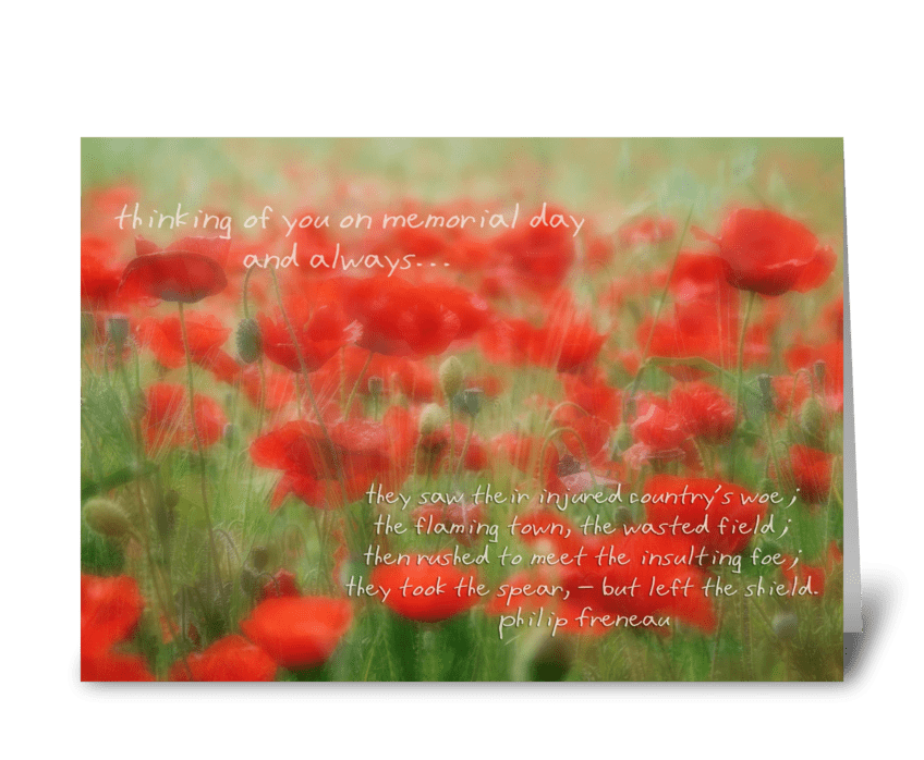 Thinking of you on Memorial day greeting card