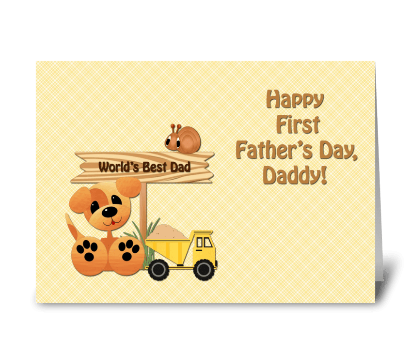 Happy First Father's Day, Toys  greeting card
