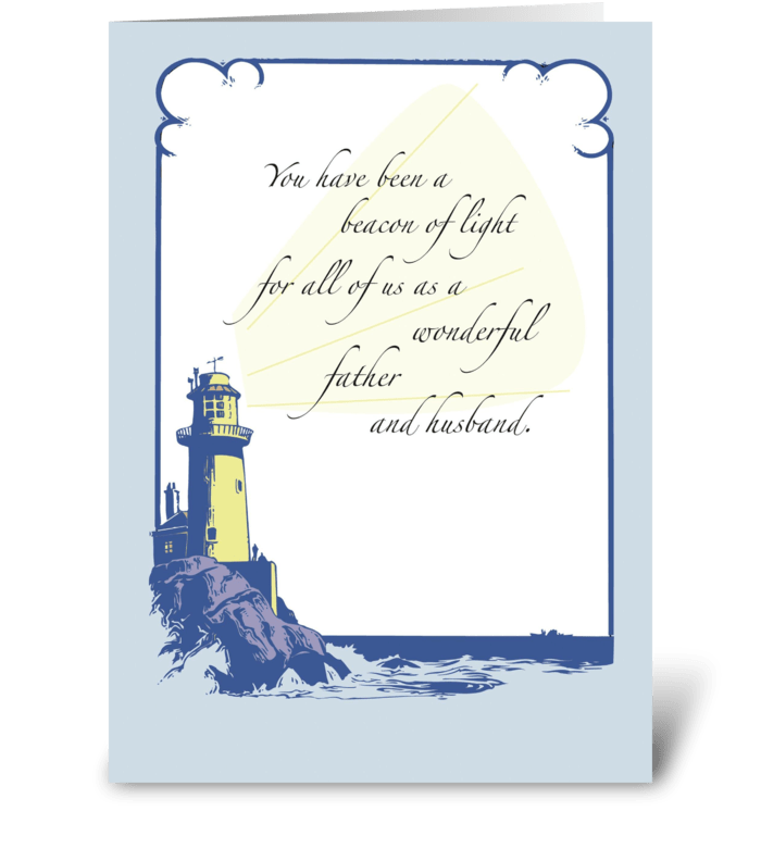 Father's Day Lighthouse, Husband greeting card