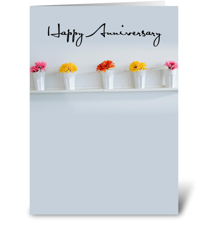 4006 Anniversary Row of Flowers greeting card