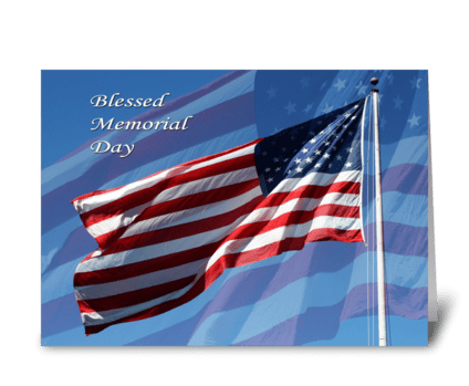 Blessed Memorial Day greeting card