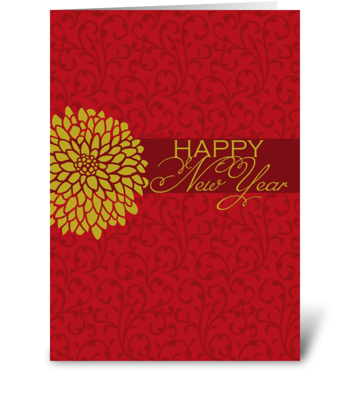 Chinese New Year - Chrysanthemums greeting card