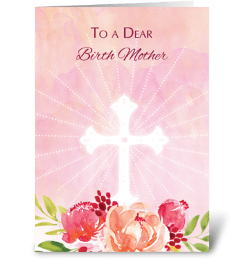 Birth Mother Religious Easter Blessings  greeting card