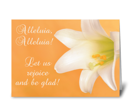 Easter Joy and Blessings Alleluia Lily greeting card