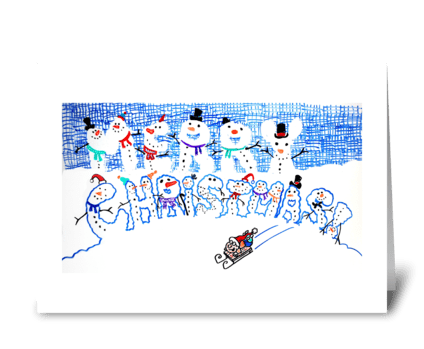 Merry Christmas Snowmen greeting card