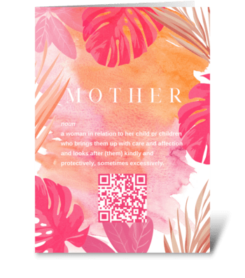Mother Definition greeting card