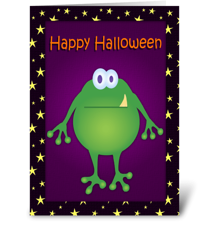 Frog Monster Halloween Card greeting card