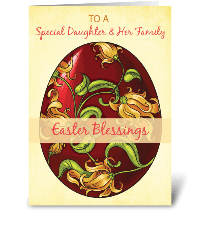 Daughter & Her Family, Easter Blessings greeting card