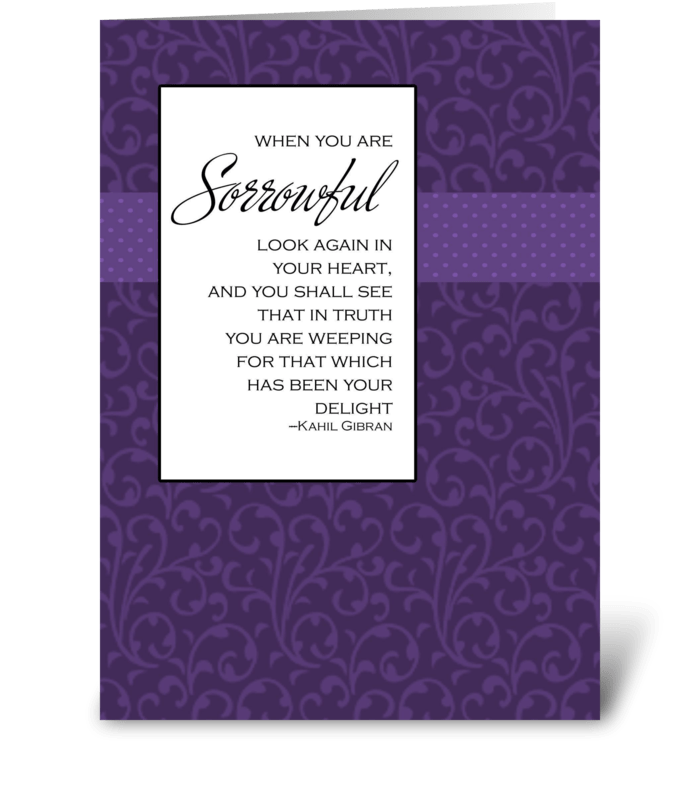 Sympathy - Kahil Gibran Quote greeting card