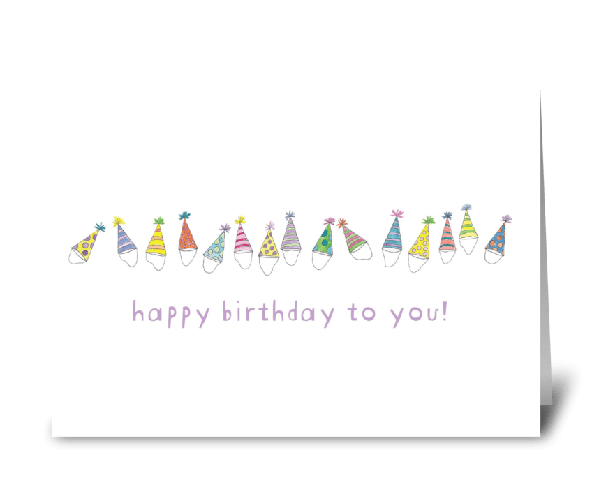 party hats greeting card