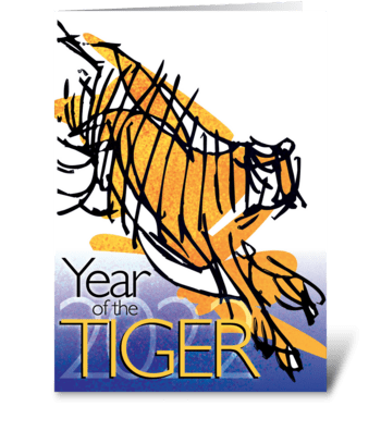 Chinese New Year 2022 Year Of The Tiger greeting card