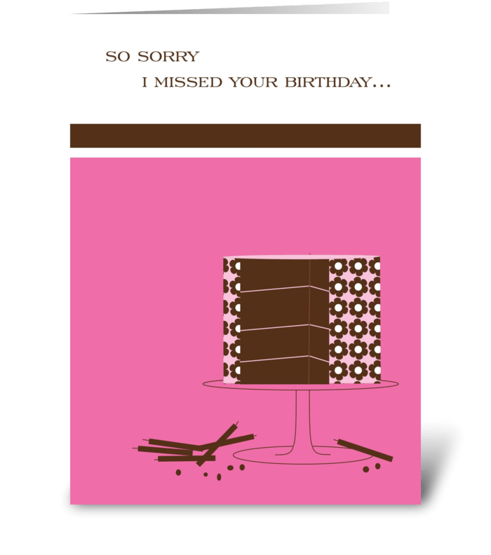 Belated birthday greeting card