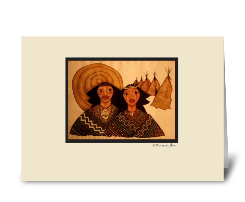 Indian watercolor note card greeting card