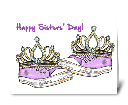 Sister Princess Sneakers greeting card
