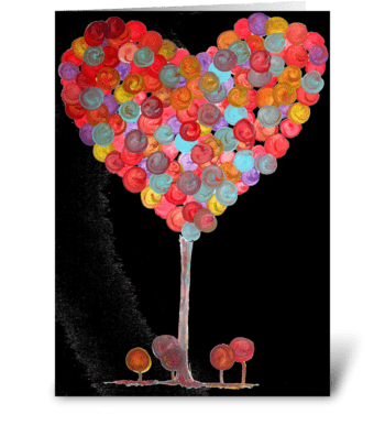 Bobbly Heart Tree greeting card