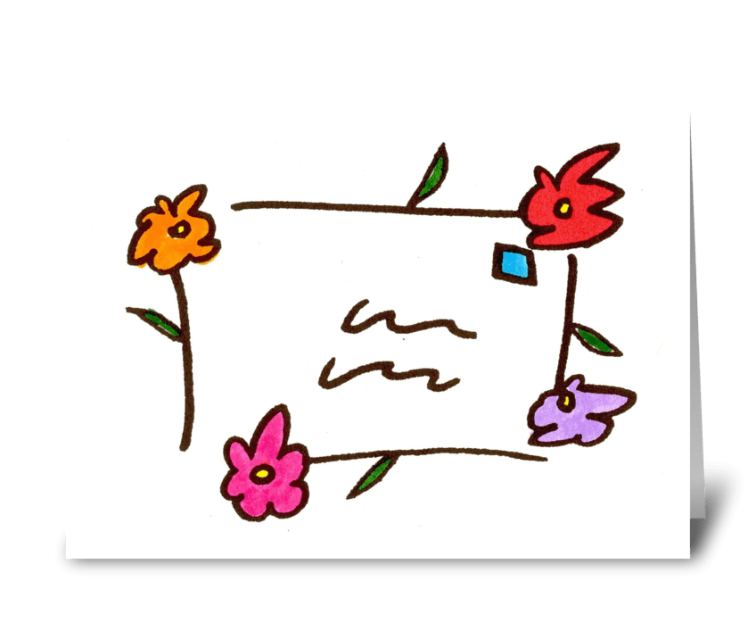 flower letter greeting card