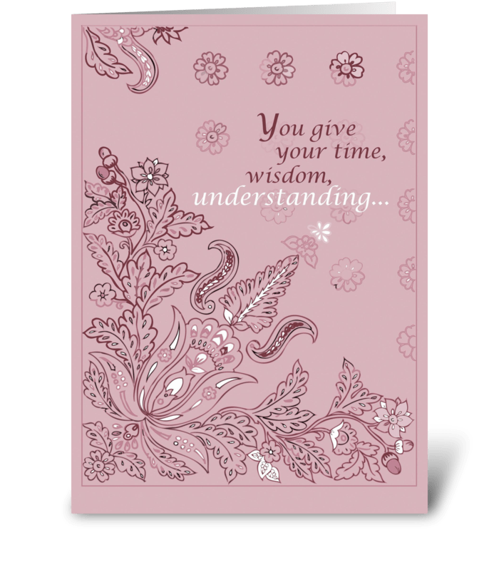Pink Paisley Mother's Day greeting card