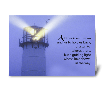 Father's Day Guiding Light Lighthouse greeting card