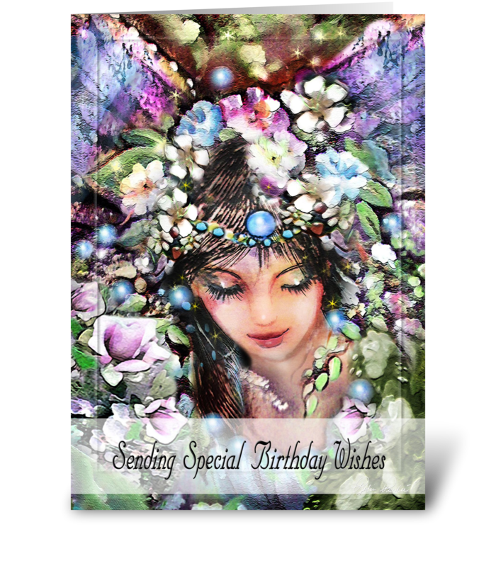Special Birthday Wish, Garden Faery ART greeting card