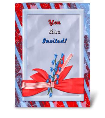 Red White Blue Invitation greeting card