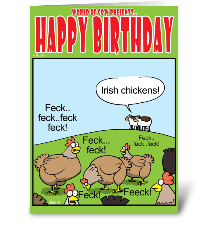 Irish Chickens greeting card