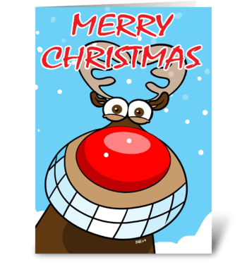Merry Christmas from Reindeer greeting card